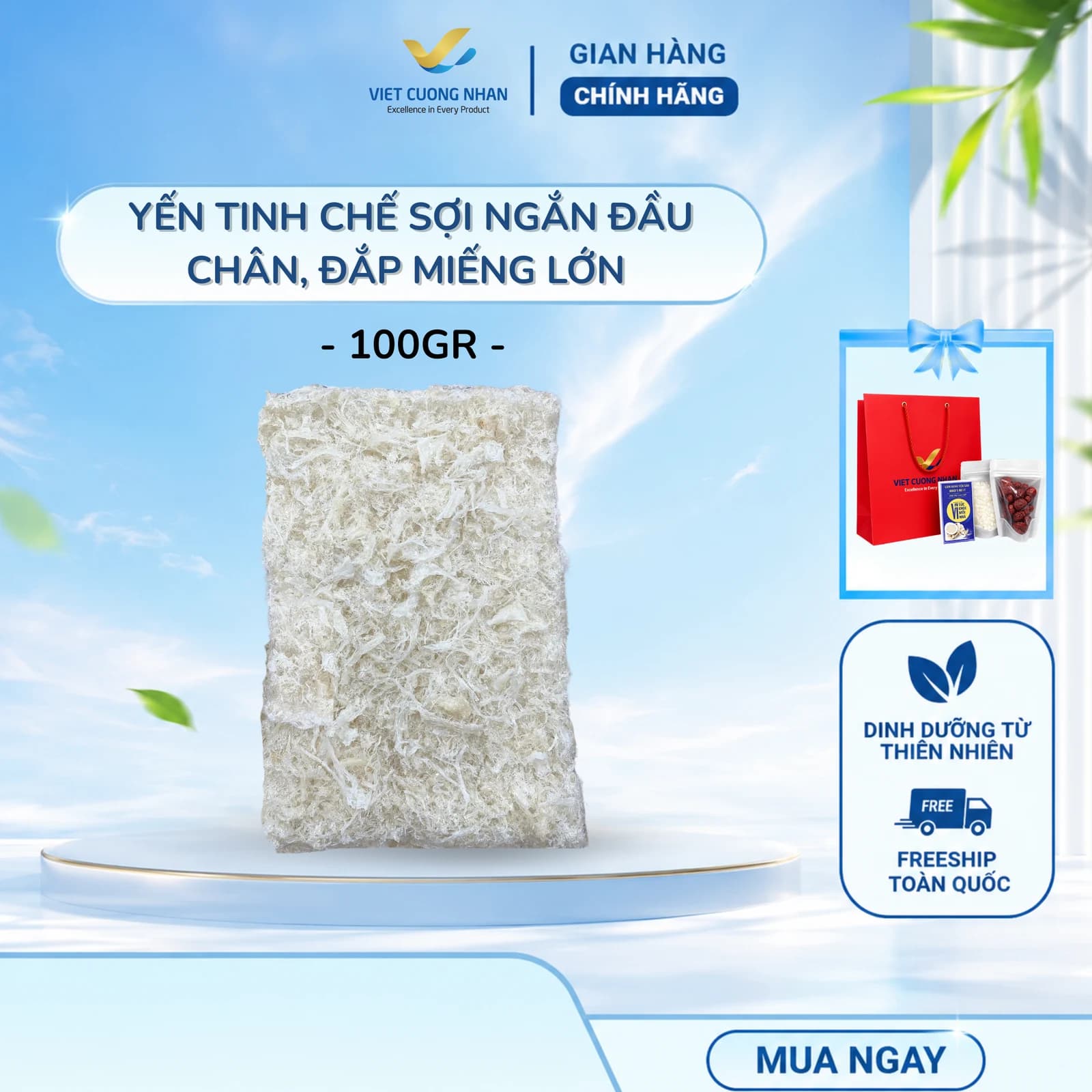 TINH CHẾ SỢI NGẮN ĐẦU CHÂN ĐẮP MIẾNG LỚN 100GR