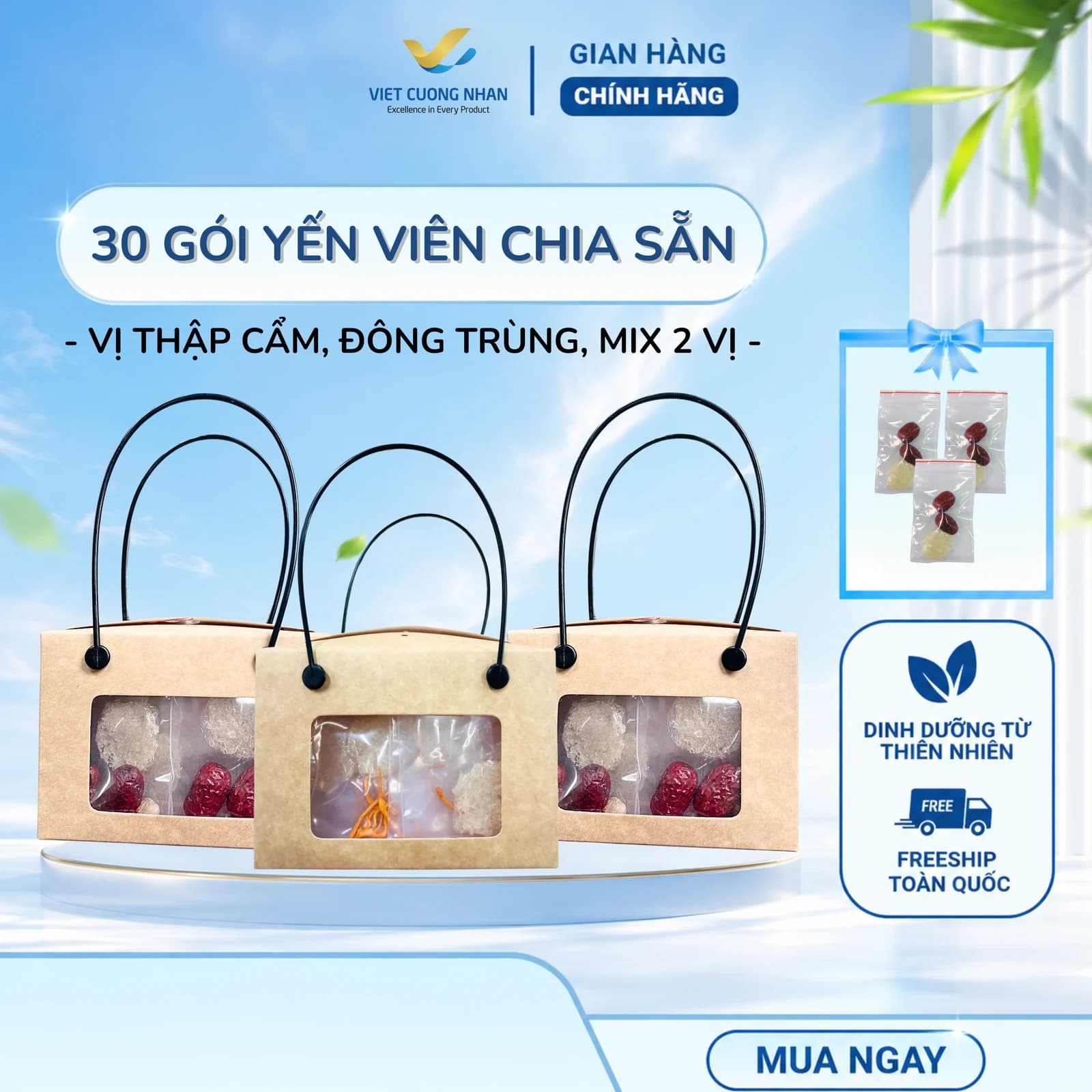 30 GÓI YẾN VIÊN BABY MIX ĐÔNG TRÙNG