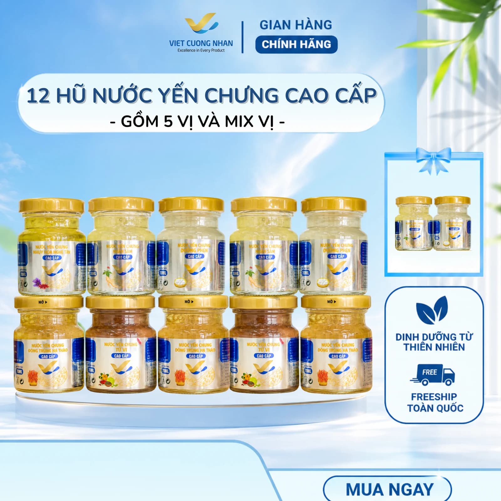 Nước yến chưng mix vị · 10 hũ 70ml