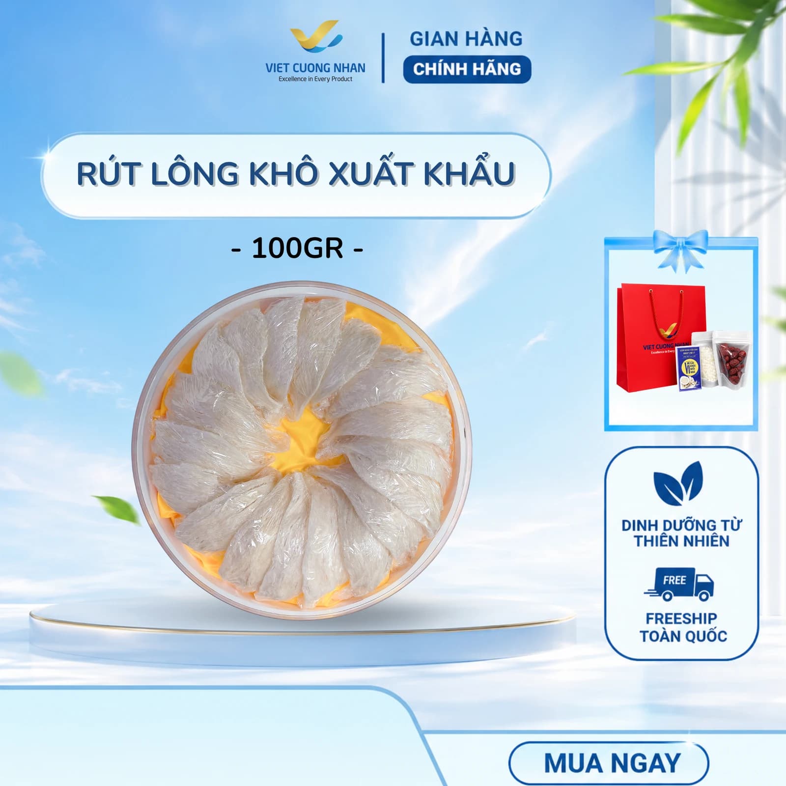RÚT LÔNG KHÔ L1-HỘP 100GR