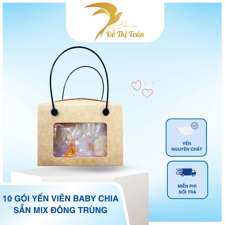 10 GÓI YẾN BABY VIÊN MIX ĐÔNG TRÙNG