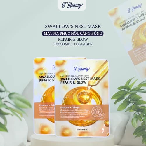 T'BEAUTY- Mặt nạ giấy – phục hồi- HỘP 10 miếng (màu vàng)