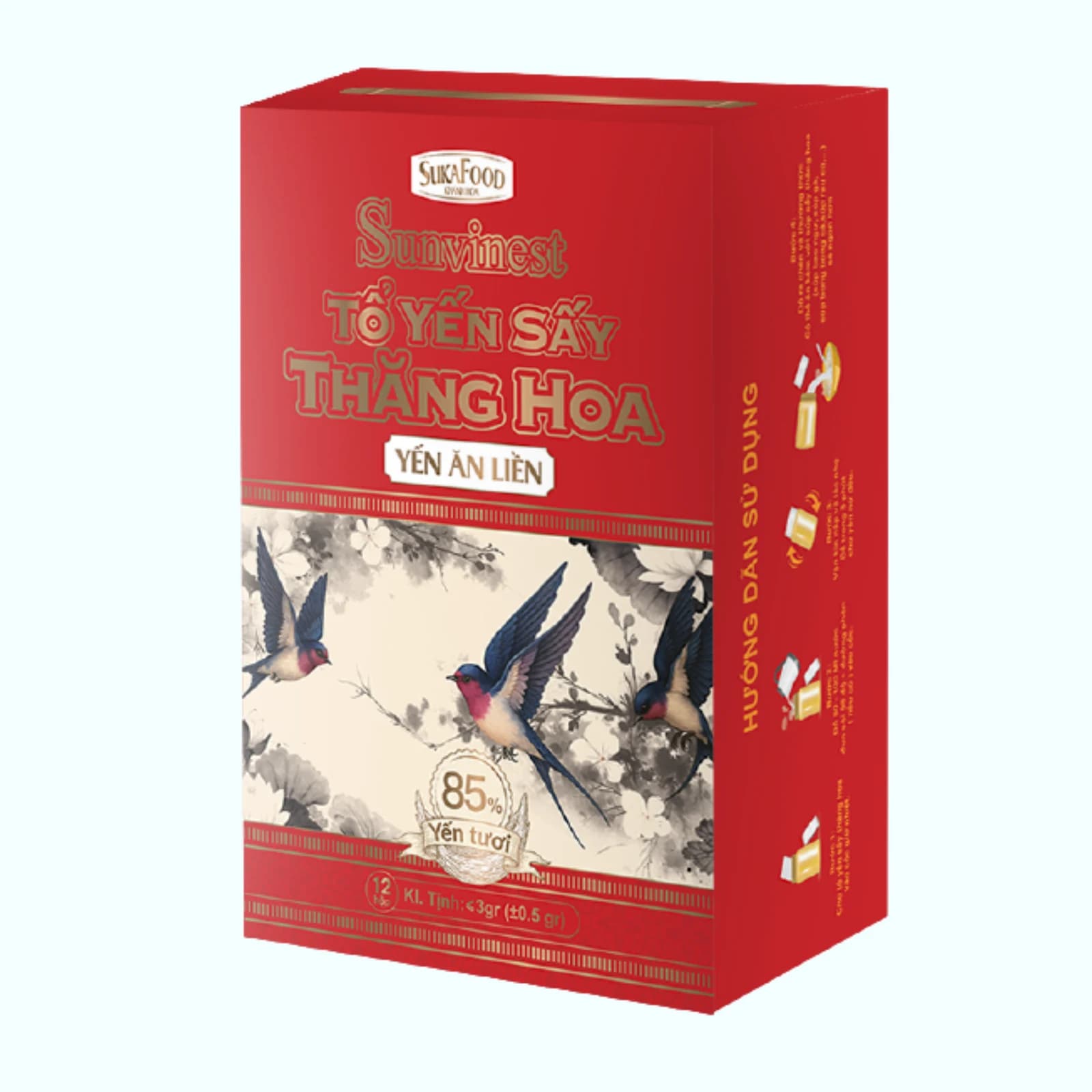 YẾN SẤY THĂNG HOA (12 hộp + gói đường phèn + hộp 1 sản phẩm bên ngoài )