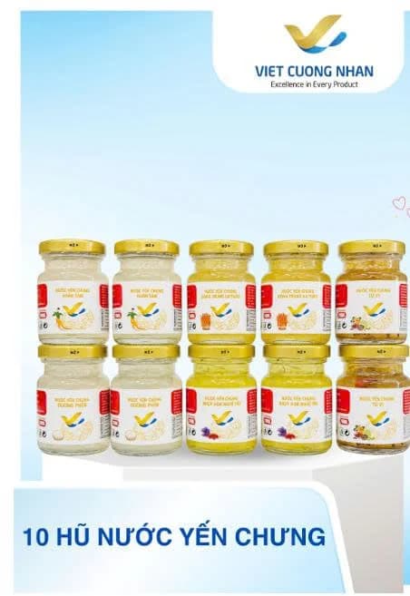 10 HŨ 70ML -NƯỚC YẾN CHƯNG 0.3g tổ yến khô-MIX VỊ
