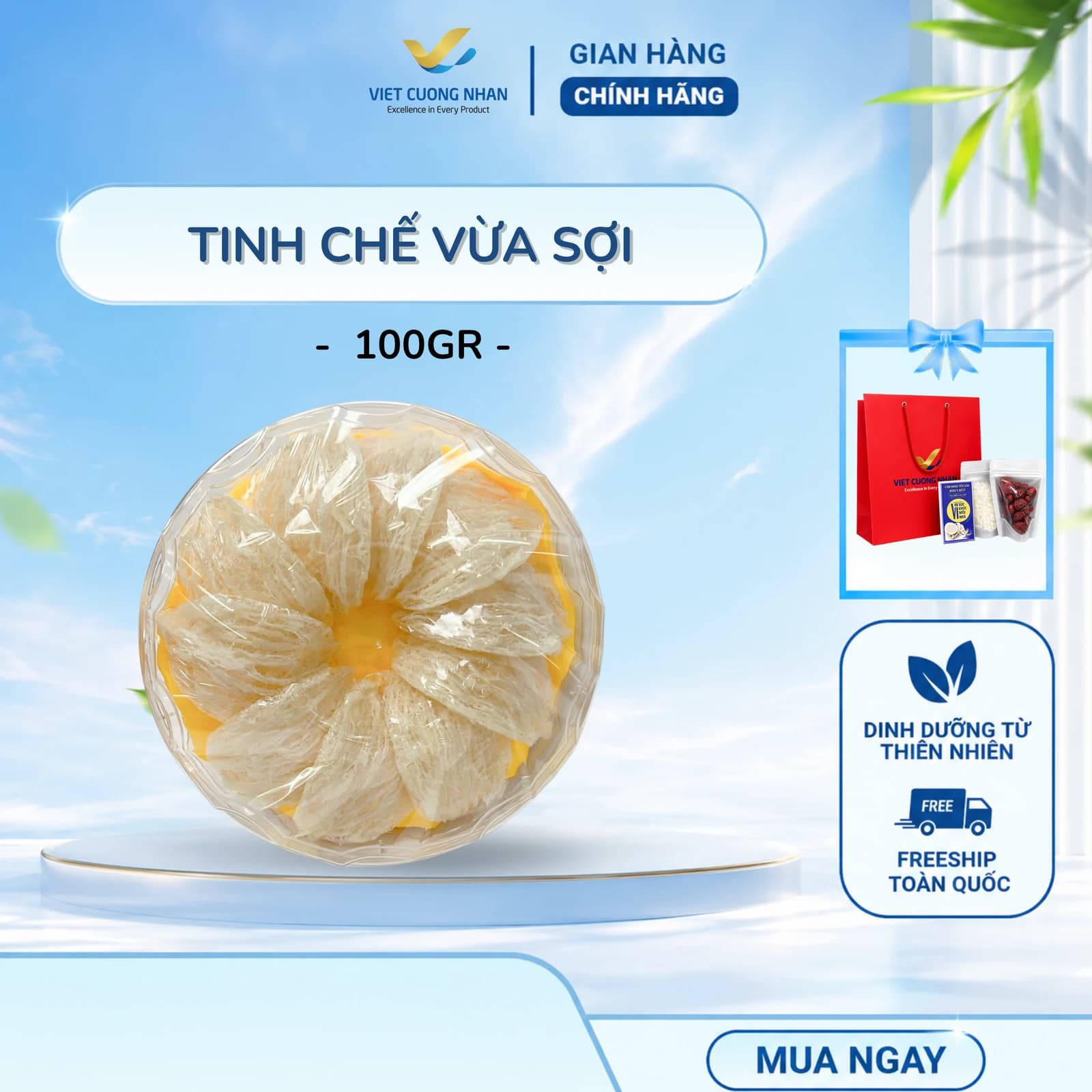 YẾN TINH CHẾ 1 LỚP (VỪA SỢI)- HỘP 100GR
