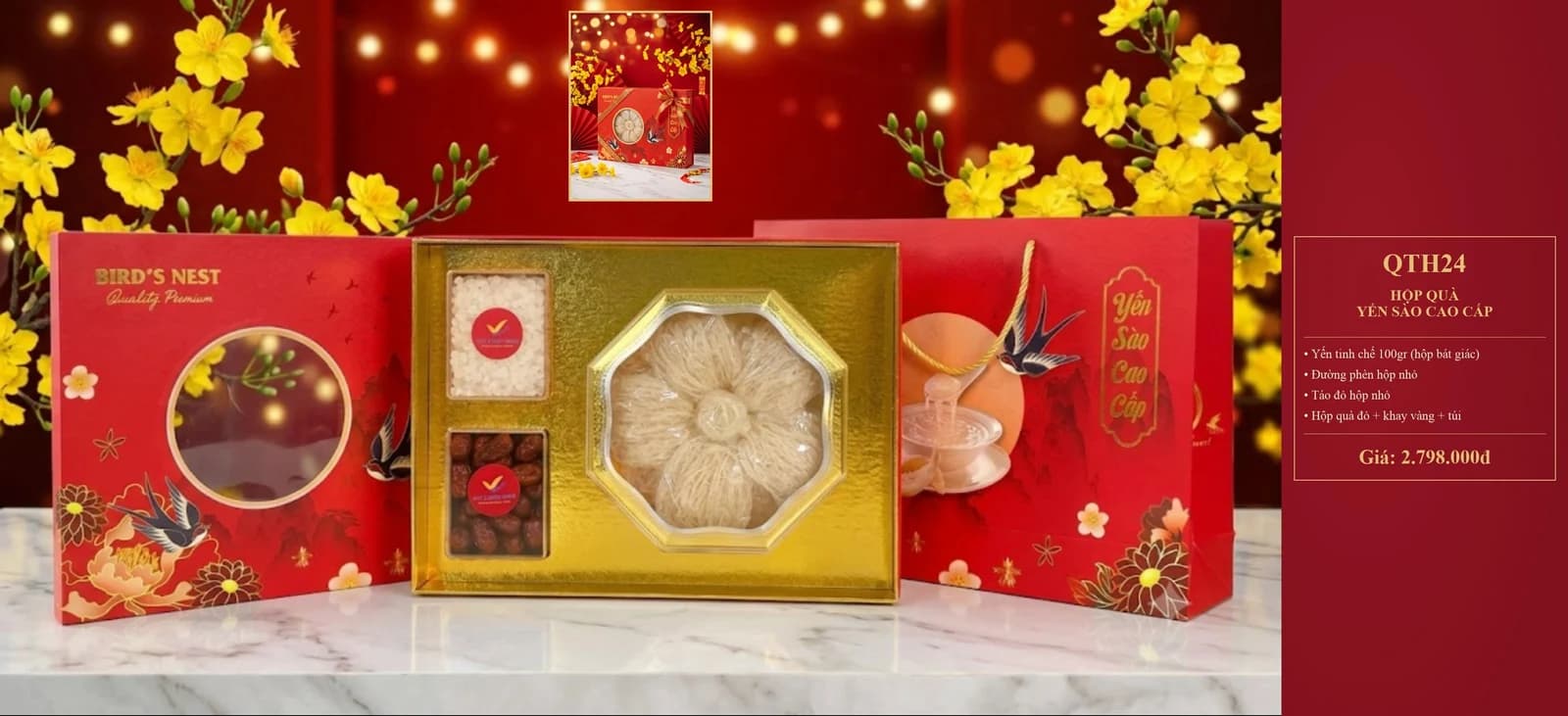 Giỏ quà yến sào cao cấp